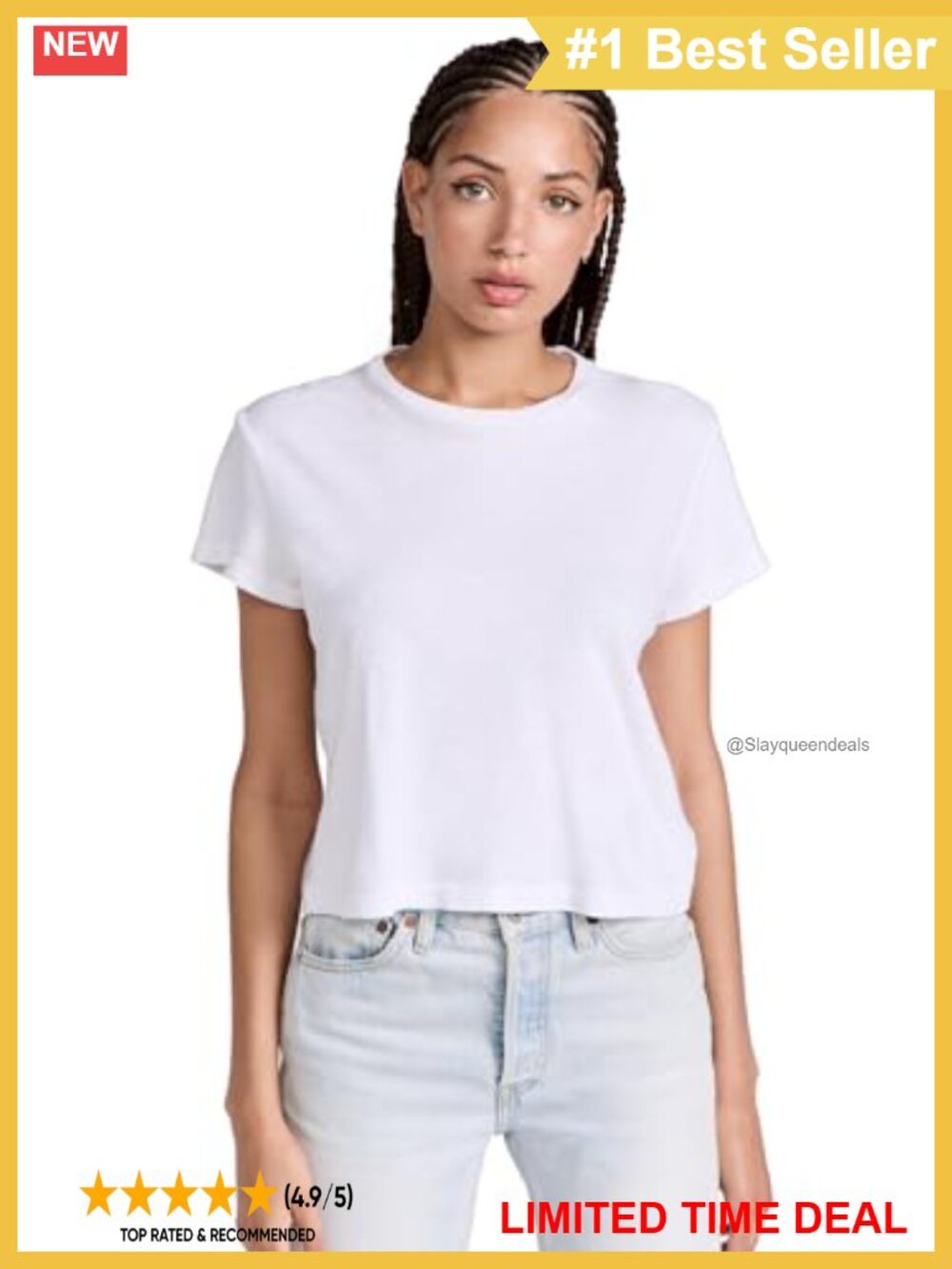 Women's Boxy Fit Crew Neck Short Sleeve Tee Casual Vacation Top